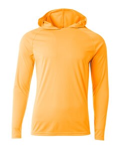 A4 N3409 - Men's Cooling Performance Long-Sleeve Hooded T-shirt Seguridad de Orange
