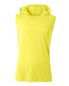 A4 N3410 - Men's Cooling Performance Sleeveless Hooded T-shirt Safety Yellow