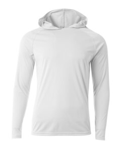 A4 NB3409 - Youth Long Sleeve Hooded T-Shirt Blanco