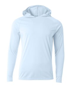 A4 NB3409 - Youth Long Sleeve Hooded T-Shirt Pastel Blue