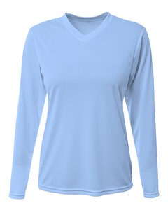 A4 NW3425 - Ladies Long-Sleeve Sprint V-Neck T-Shirt Azul Cielo