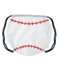 GameTime BG152 - Baseball Drawstring Backpack Blanco