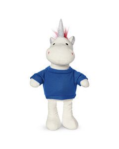 Prime Line TY6028 - 8.5" Plush Unicorn With T-Shirt Reflex Blue