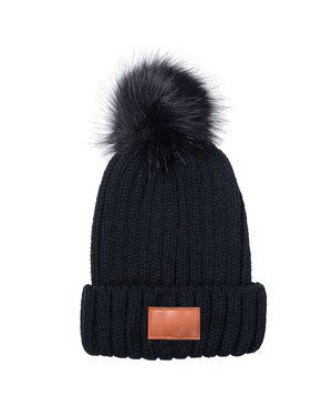 Leeman LG303 - Knit Beanie With Fur Pom Pom