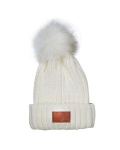 Leeman LG303 - Knit Beanie With Fur Pom Pom