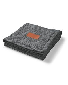 Leeman LG319 - Trellis Knit Blanket Charcoal Hthr