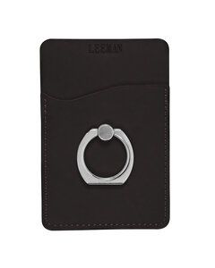 Leeman LG-9378 - Tuscany Card Holder With Metal Ring Phone Stand Negro