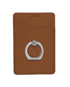 Leeman LG-9378 - Tuscany Card Holder With Metal Ring Phone Stand Tan