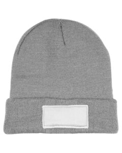 Prime Line HW110 - Knit Beanie With Patch Gray