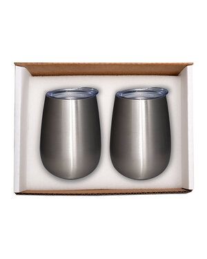 Prime Line PL-8239 - Duo Vacuum Stemless Wine Tumbler Gift Set