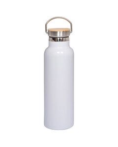 Prime Line PL-4205 - 20oz Vacuum Bottle With Bamboo Lid Blanco