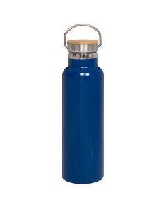 Prime Line PL-4205 - 20oz Vacuum Bottle With Bamboo Lid Azul