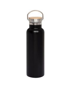 Prime Line PL-4205 - 20oz Vacuum Bottle With Bamboo Lid Negro