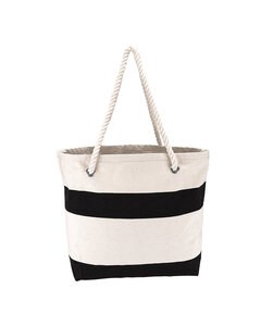 Prime Line BG420 - Cotton Resort Tote With Rope Handle Negro