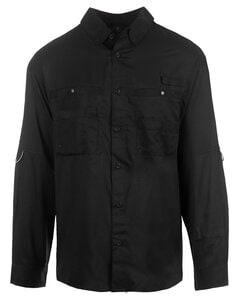 Burnside B2299 - Men's Functional Long-Sleeve Fishing Shirt Negro