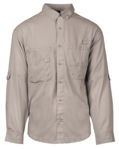 Burnside B2299 - Men's Functional Long-Sleeve Fishing Shirt Cool Grey