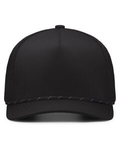 Pacific Headwear P424 - Weekender Perforated Snapback Cap Black/Blk/Wht