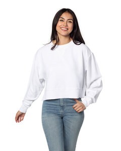 chicka-d 470 - Ladies Corded Boxy Pullover Blanco