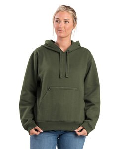 Berne WSP418 - Ladies Heritage Zippered Pocket Hooded Pullover Sweatshirt Dark Olive Green