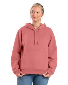 Berne WSP418 - Ladies Heritage Zippered Pocket Hooded Pullover Sweatshirt Pink Plume Hthr