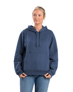 Berne WSP418 - Ladies Heritage Zippered Pocket Hooded Pullover Sweatshirt Dusted Navy