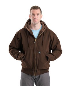 Berne HJ317 - Men's Highland Flex180® Washed Duck Hooded Work Jacket Bark