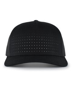 Pacific Headwear 105P - Perforated Trucker  Cap Black/Reflctve
