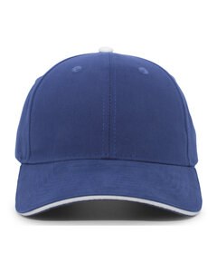 Pacific Headwear 121C - Brushed Twill Cap With Sandwich Bill Royal/White