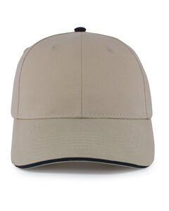 Pacific Headwear 121C - Brushed Twill Cap With Sandwich Bill Khaki/Navy