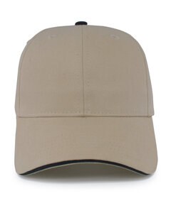 Pacific Headwear 121C - Brushed Twill Cap With Sandwich Bill Khaki/Black