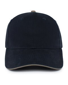 Pacific Headwear 121C - Brushed Twill Cap With Sandwich Bill Navy/Khaki