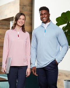 Devon & Jones DG480W - Ladies CrownLux Performance Clubhouse Micro-Stripe Quarter-Zip