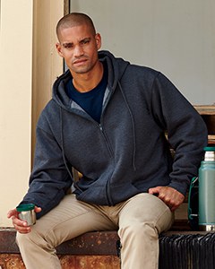 Bayside BA900 - Adult  9.5oz., 80% cotton/20% polyester Full-Zip Hooded Sweatshirt