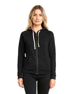 Next Level Apparel 9603 - Ladies Malibu Raglan Full-Zip Hooded Sweatshirt