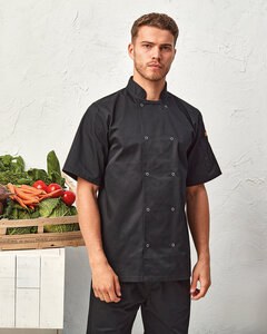 Artisan Collection by Reprime RP664 - Unisex Studded Front Short-Sleeve Chefs Coat